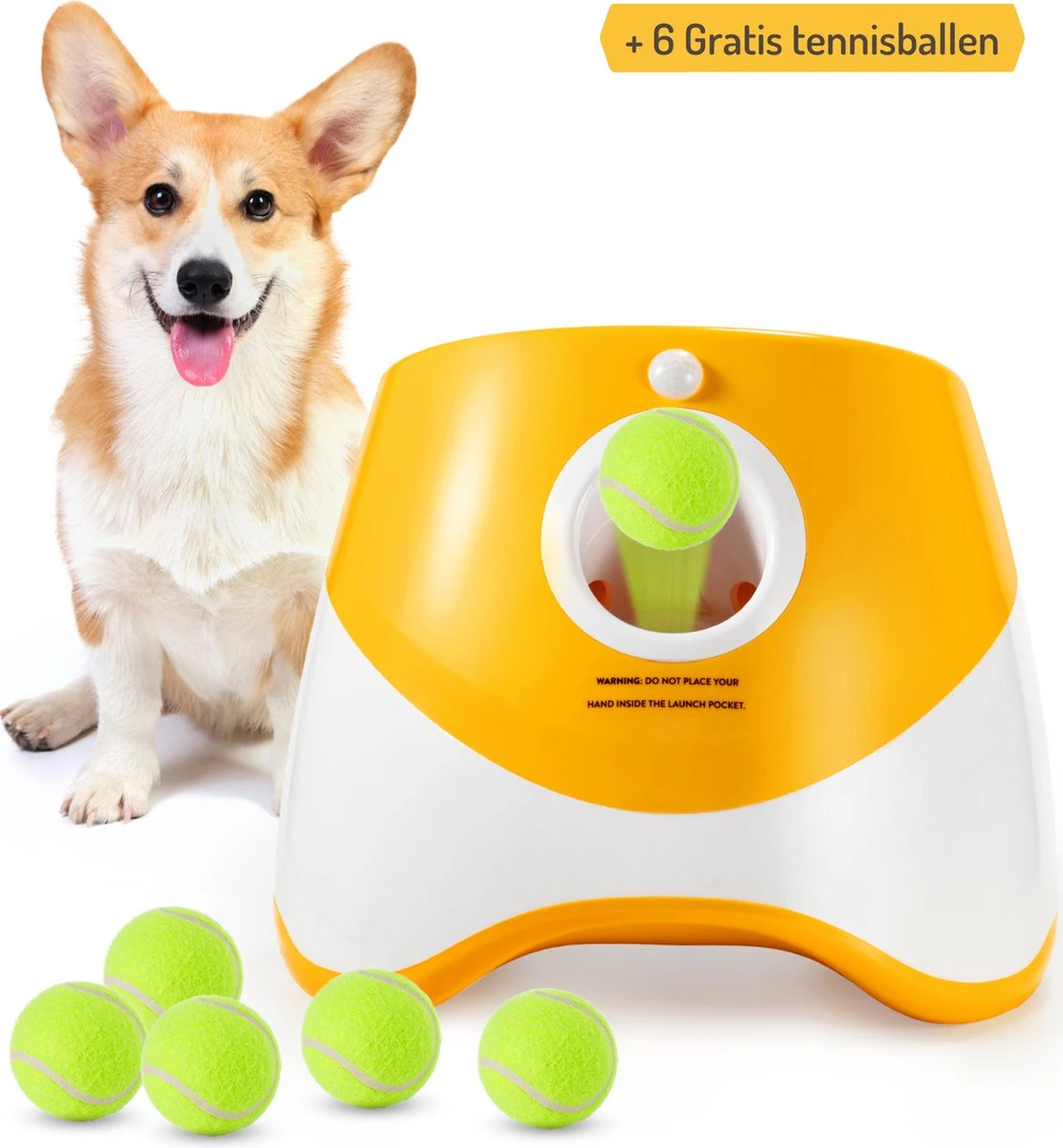 PeddyPal Ballenwerper Voor Honden- Honden Speelgoed – Ballenwerper Automatisch – Geel – Oplaadbaar – Schiet Tot 10 Meter – Gratis 6 Tennisballetjes 1 PeddyPal Ballenwerper Voor Honden- Honden Speelgoed – Ballenwerper Automatisch – Geel – Oplaadbaar – Schiet Tot 10 Meter – Gratis 6 Tennisballetjes