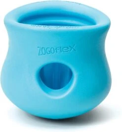 West Paw Toppl Zogoflex – Uitdagend En Sterk Speelgoed Voor Honden – Slowfeeder – Vulbaar Met Voer Of Snacks – Kleur: Blauw, Maat: Large