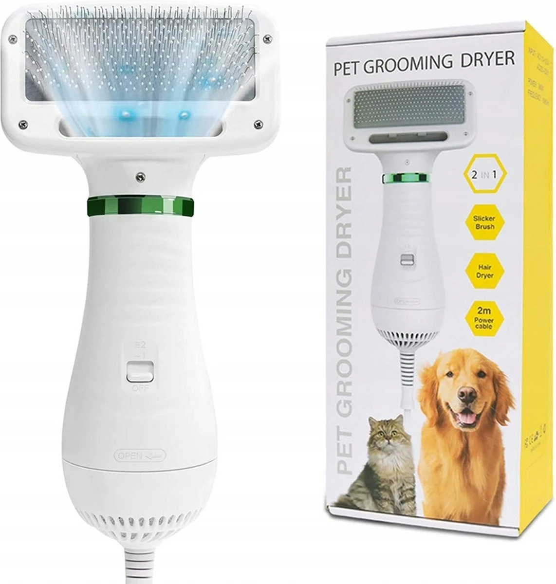 Ariko Borstel En Droger 2 In 1 Voor Honden -Makkelijk De Vacht Van Je Hond Borstelen En Drogen- Fohn -Dierenverzorging- Vachtverzorging- Dierenborstel- 135 Graden – Voor De Hond En Kat 1 Ariko Borstel En Droger 2 In 1 Voor Honden -Makkelijk De Vacht Van Je Hond Borstelen En Drogen- Fohn -Dierenverzorging- Vachtverzorging- Dierenborstel- 135 Graden – Voor De Hond En Kat