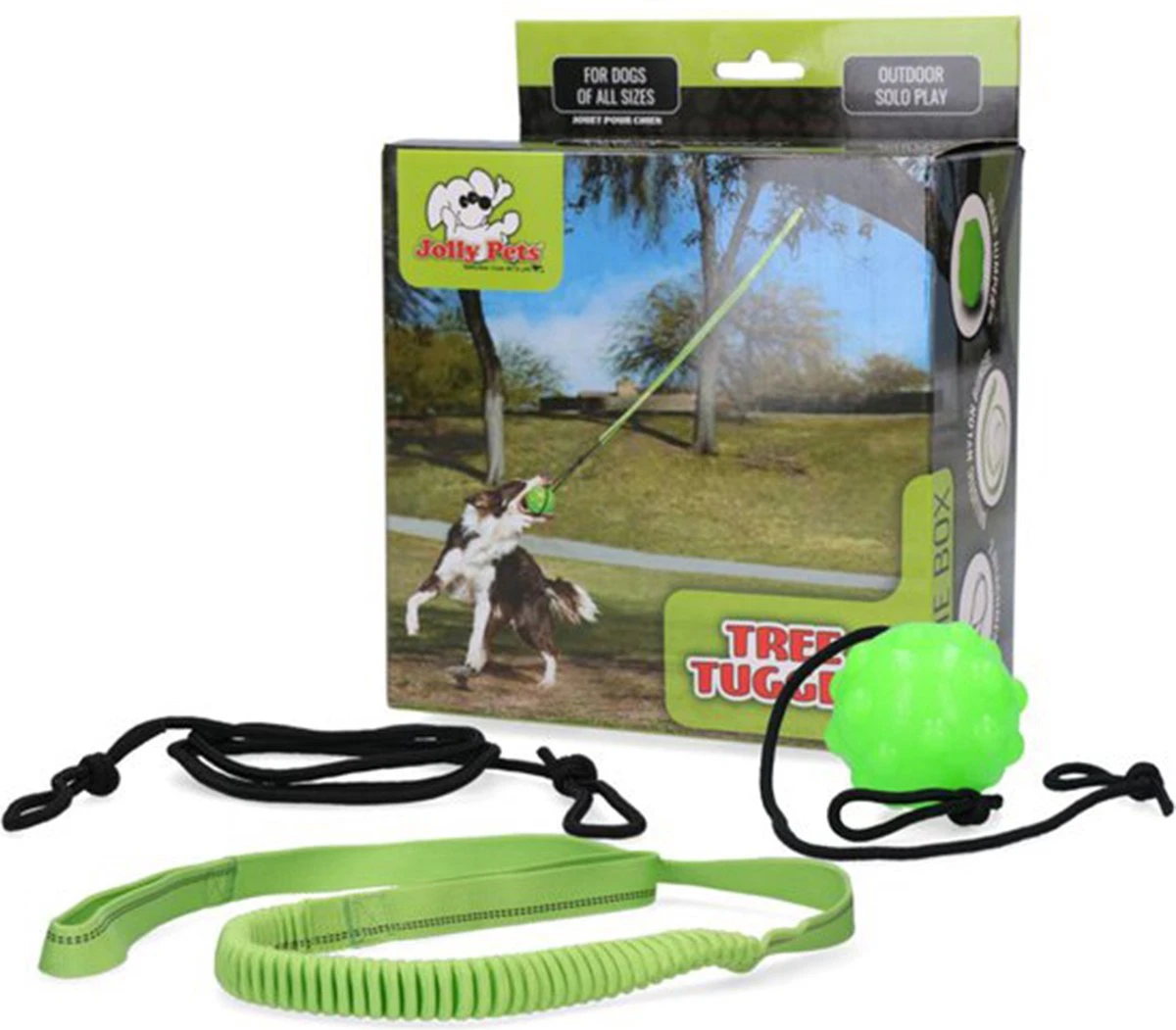 Jolly Pets Jolly Tree Tugger – Hondenspeelgoed – Ideaal Voor Solospel! – Geschikt Voor Iedere Hond – Speelbal Aan Koord – Groen 1 Jolly Pets Jolly Tree Tugger – Hondenspeelgoed – Ideaal Voor Solospel! – Geschikt Voor Iedere Hond – Speelbal Aan Koord – Groen