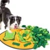 Hond Snuffelmat – Dieren Intelligentie Speelgoed – 70 X 40 Cm – Wasbaar – Antislip – Opvouwbaar – Stimuleert Natuurlijke Voedselzoektocht – Geurtraining – Interactieve Puzzelmat Voor Honden – Groen / Geel