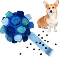 Snuffelbal Voor Honden, Interactief Hondenspeelgoed, Draagbaar Huisdier Snuffeltapijt, Snuffelspeelgoed, Snuffelbal, Speelgoed Voor Kleine Middelgrote Honden En Huisdieren (blauw)