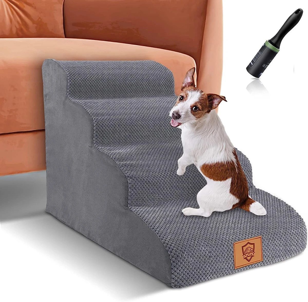 Hondentrap 4 Treden, Huisdiertrap Voor Grote Honden En Katten, Antislip Oppervlak, Wasbare Hondentrap Met Afneembare Hoes Voor Slaapbank Hoog Bed, Stuur 1 Pluizenroller 1 Hondentrap 4 Treden, Huisdiertrap Voor Grote Honden En Katten, Antislip Oppervlak, Wasbare Hondentrap Met Afneembare Hoes Voor Slaapbank Hoog Bed, Stuur 1 Pluizenroller