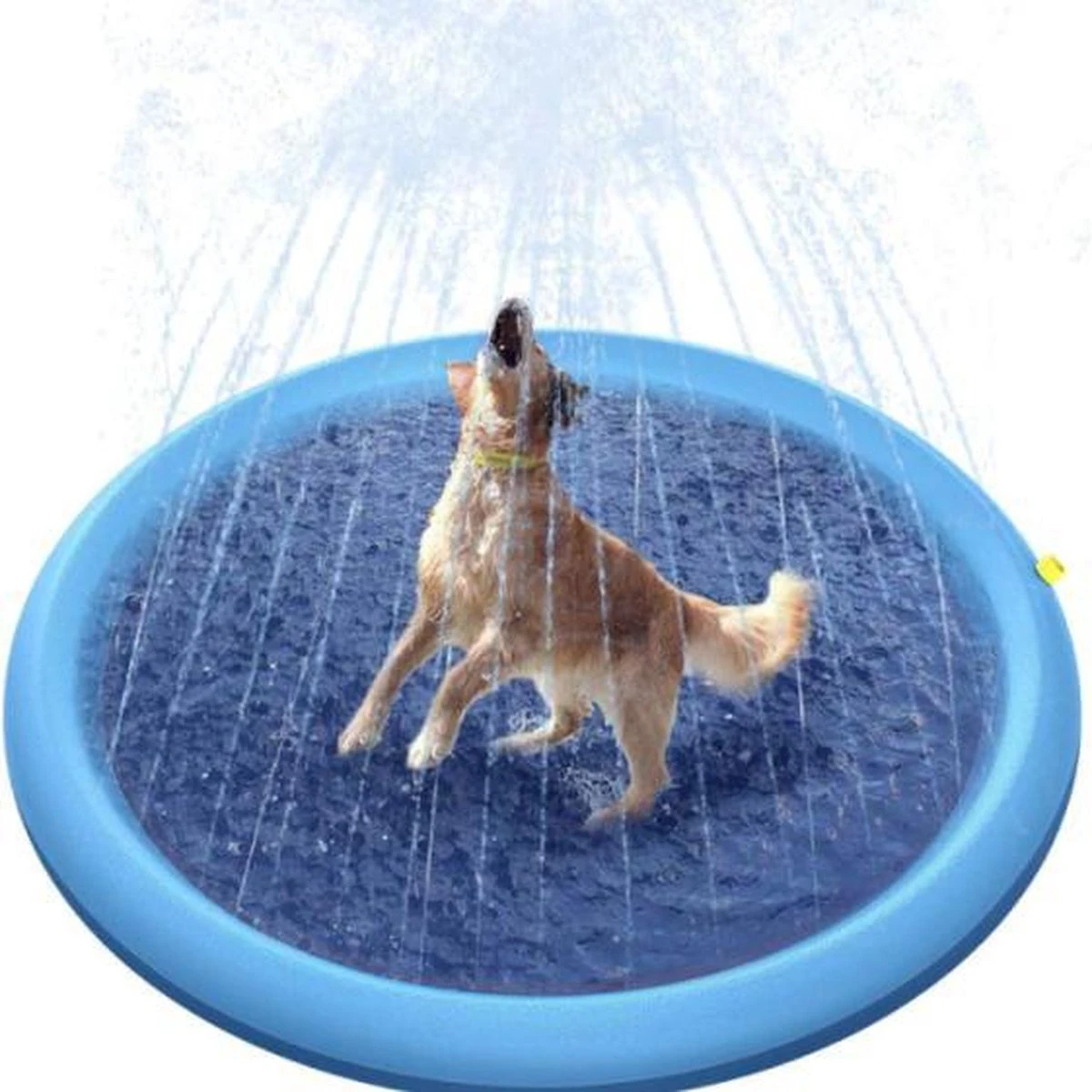Hondenzwembad – Honden Bad Met Sproeier – Koelmat – Huisdieren – Verkoeling – Water – Zomer – Speelgoed – Hond Of Kat – 150 X 150 CM 1 Hondenzwembad – Honden Bad Met Sproeier – Koelmat – Huisdieren – Verkoeling – Water – Zomer – Speelgoed – Hond Of Kat – 150 X 150 CM