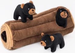 Honden Speelgoed – ZippyPaw – Interactief – Spel – Puzzel – Pinata – Bruine – Beer – Boomstam