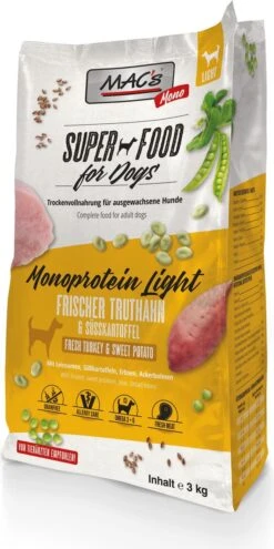 MAC’s Superfood Hondenvoer Droogvoer – Mono Senior/Light – 3kg – Hondenbrokken