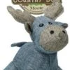 Country Dog Tiny Moose – Honden Speelgoed – Honden Speeltje Met Piepgeluid – Honden Knuffel Gemaakt Van Duurzame Materialen – Dubbel Gestikt – Extra Lagen – Voor Trek Spelletjes Of Apporteren – Grijs – 16x14cm