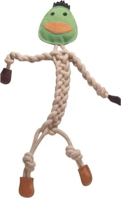 HuggleHounds Rope Knottie Duck – Hondenspeelgoed Gemaakt Van Natuurlijke Materialen – Voor Trekspel – Geschikt Voor Grote Honden – Eend – Maat L Of XL – XL 73 Cm