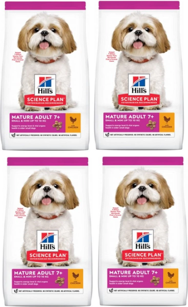 Hills 4x Hill’s Canine Mature Adult Small & Mini Kip – Hondenvoer – 3kg 1 Hills 4x Hill’s Canine Mature Adult Small & Mini Kip – Hondenvoer – 3kg