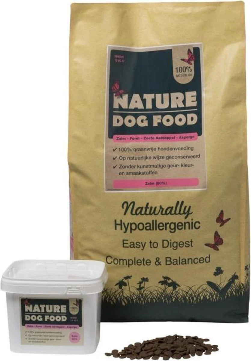 Nature Dog Food – Hypoallergeen Hondenvoer Adult Graanvrij Zalm & Forel – 12 Kg 1 Nature Dog Food – Hypoallergeen Hondenvoer Adult Graanvrij Zalm & Forel – 12 Kg
