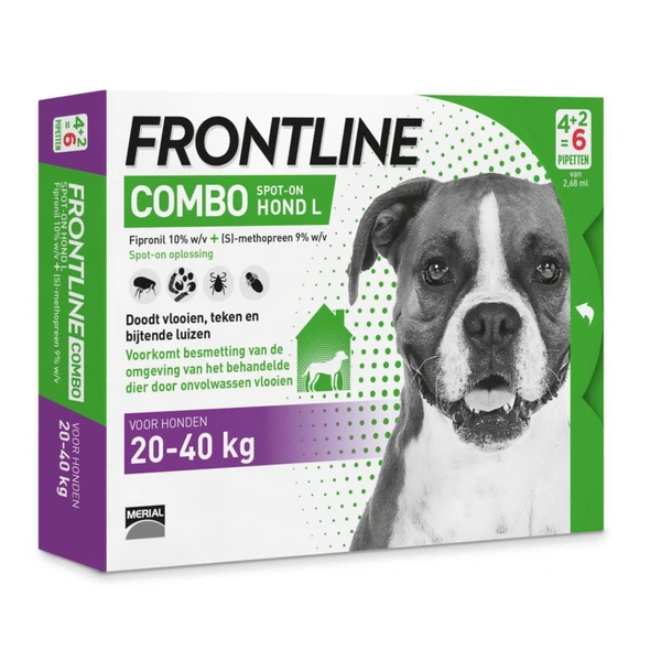 Frontline Combo L: Van 20 Tot 40 Kg Anti Vlooienmiddel En Tekenmiddel Hond 3 Pipetten 1 Frontline Combo L: Van 20 Tot 40 Kg Anti Vlooienmiddel En Tekenmiddel Hond 3 Pipetten
