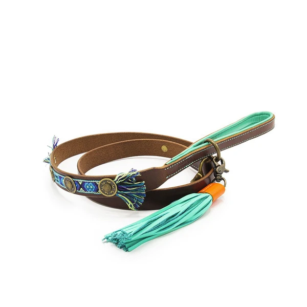 DWAM Looplijn Boho Juan S Bruin&Blauw Hondenriem 135x1.6 Cm 1 DWAM Looplijn Boho Juan S Bruin&Blauw Hondenriem 135x1.6 Cm