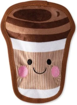 Petshop By Fringe Studio 729006 Happy Coffee – Speelgoed Voor Dieren – Honden Speelgoed – Honden Knuffel – Honden Speeltje – Honden Speelgoed Knuffel – Hondenspeelgoed Piep – Hondenspeelgoed Bijten