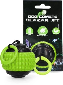 Dog Comets Blazar Jet Met TPR Band Hondenspeeltje – Duurzaam Honden Speelgoed – Stevige Honden Bal – Rubberen Bal – Geschikt Voor Honden – Hondenbal Voor Gezonder Tandvlees – Speelbal – Groen