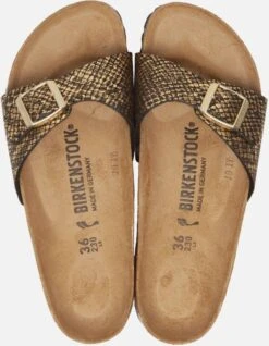 Birkenstock Slippers Madrid Shiny Python Met Voorgevormd Voetbed, Schoenwijdte Smal -Huisdierbenodigdheden birkenstock madrid slippers zwart synthetisch 7293