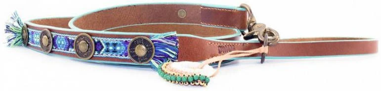 DWAM Looplijn Boho Juan S Bruin&Blauw Hondenriem 135x1.6 Cm 3 DWAM Looplijn Boho Juan S Bruin&Blauw Hondenriem 135x1.6 Cm - Afbeelding 3