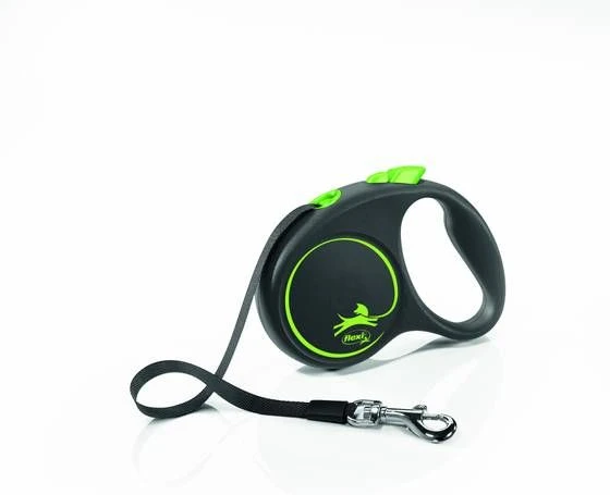 Flexi Black Design Tape S 5 M Hondenriem Groen&Zwart 1 Flexi Black Design Tape S 5 M Hondenriem Groen&Zwart