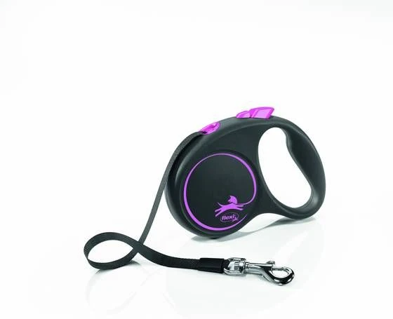 Flexi Black Design Tape S 5 M Hondenriem Pink&Zwart 1 Flexi Black Design Tape S 5 M Hondenriem Pink&Zwart