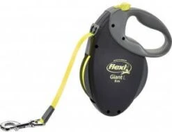 Flexi Rollijn GiantTape Hondenriem 8 M Zwart Geel -Huisdierbenodigdheden flexi giant l neon 8 meter zwart 6614
