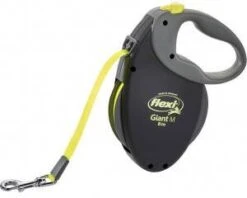 Flexi Rollijn GiantTape Hondenriem 8 M Zwart Geel -Huisdierbenodigdheden flexi giant m 8 meterneonvoor de hond zwart 8191
