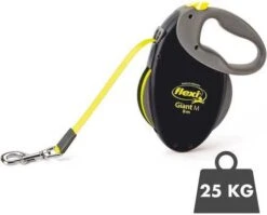 Flexi Rollijn GiantTape Hondenriem 8 M Zwart Geel -Huisdierbenodigdheden flexi giant neon lint 22539