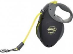 Flexi Rollijn GiantTape Hondenriem 8 M Zwart Geel -Huisdierbenodigdheden flexi giant xl neon 8 meter zwart 6618