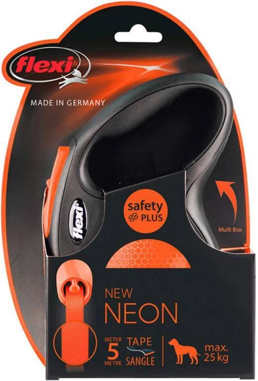 Flexi New Neon Special Edition 5m Hondenriem 5Zwart Oranje 1 Flexi New Neon Special Edition 5m Hondenriem 5Zwart Oranje