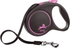 Flexi Black Design Tape L 5 M Hondenriem Roze&Zwart -Huisdierbenodigdheden flexi rollijn design zwartroze 47690
