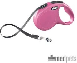Flexi Rollijn Classic Tape S 5 M Hondenriem Roze -Huisdierbenodigdheden flexi rollijn new classic tape leash s roze 40764