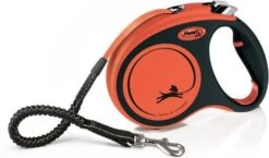 Flexi Rollijn Xtreme Tape Hondenriem 5Oranje Zwart Tot 35 Kg
