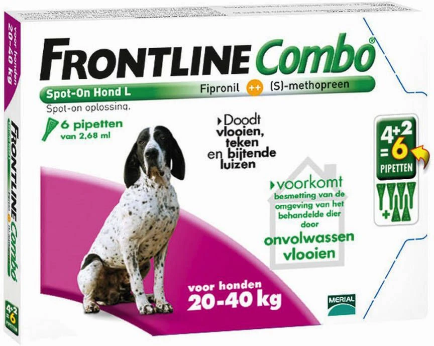 Frontline Combo L: Van 20 Tot 40 Kg Anti Vlooienmiddel En Tekenmiddel Hond 3 Pipetten 12 Frontline Combo L: Van 20 Tot 40 Kg Anti Vlooienmiddel En Tekenmiddel Hond 3 Pipetten - Afbeelding 12