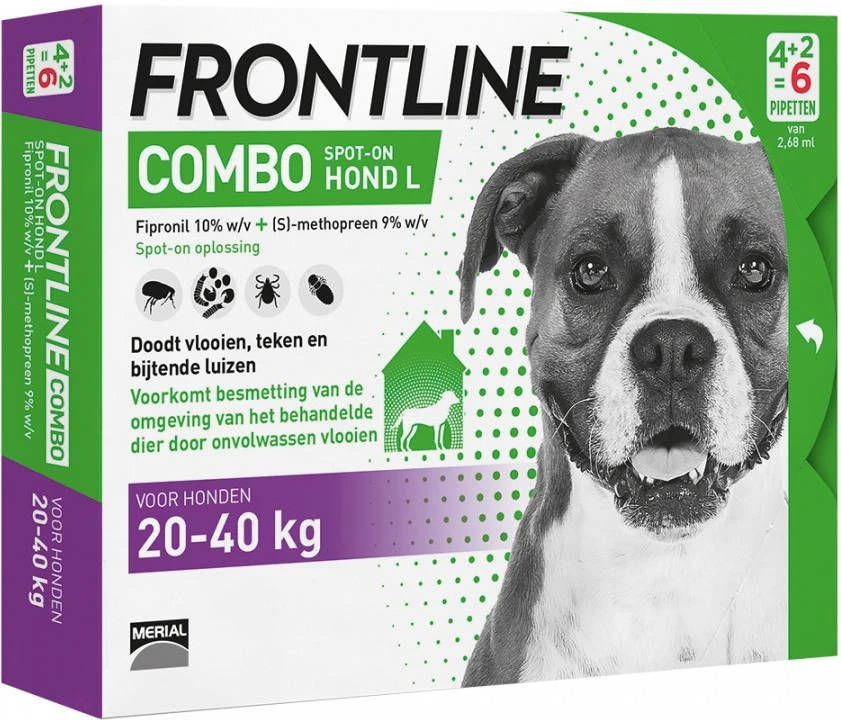 Frontline Combo L: Van 20 Tot 40 Kg Anti Vlooienmiddel En Tekenmiddel Hond 3 Pipetten 11 Frontline Combo L: Van 20 Tot 40 Kg Anti Vlooienmiddel En Tekenmiddel Hond 3 Pipetten - Afbeelding 11