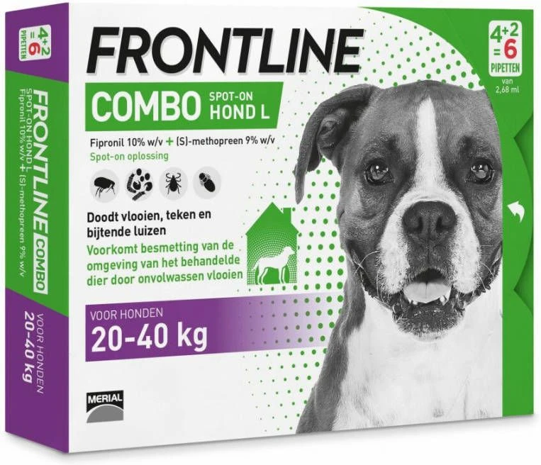 Frontline Combo L: Van 20 Tot 40 Kg Anti Vlooienmiddel En Tekenmiddel Hond 3 Pipetten 7 Frontline Combo L: Van 20 Tot 40 Kg Anti Vlooienmiddel En Tekenmiddel Hond 3 Pipetten - Afbeelding 7