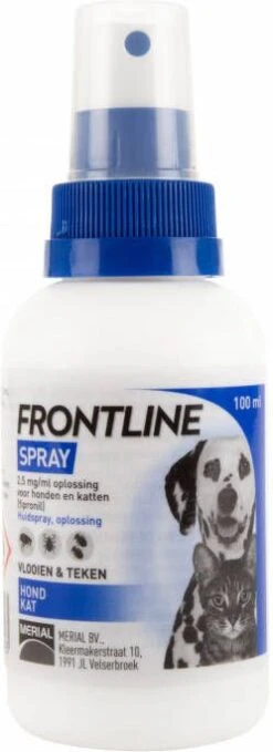 Frontline Spray 2, 5 Mg/ml Oplossing Voor Honden En Katten 2 X 100 Ml 20 Frontline Spray 2, 5 Mg/ml Oplossing Voor Honden En Katten 2 X 100 Ml -Huisdierbenodigdheden frontline spray 100 ml 41303