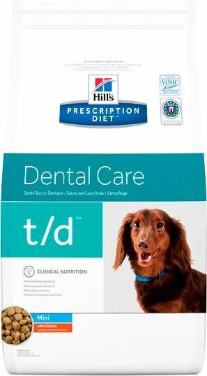 Hill&apos, S Prescription Diet T/D Mini Dental Care Zak Hondenvoer Kip 3 Kg 1 Hill&apos, S Prescription Diet T/D Mini Dental Care Zak Hondenvoer Kip 3 Kg