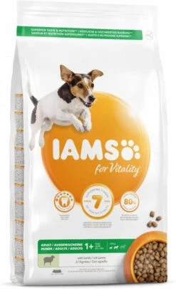 Iams For Vitality Adult Small & Medium Lam Hondenvoer 12 + 3 Kg Gratis -Huisdierbenodigdheden iams dog adult small en medium lamb 12 kg 42524
