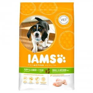 Iams 2x12kg For Vitality Dog Puppy & Junior Small/Medium Kip Hondenvoer 1 Iams 2x12kg For Vitality Dog Puppy & Junior Small/Medium Kip Hondenvoer