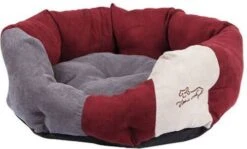 Kerbl Bed Amelie L71xB64cm Bordeauxrood-antraciet -Huisdierbenodigdheden kerbl knuffelbed amelie 19379