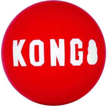 Kong Signature Balls 2 Pak Rood Hondenspeelgoed Large 3 Kong Signature Balls 2 Pak Rood Hondenspeelgoed Large - Afbeelding 3