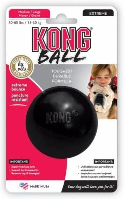 Kong Speeltje Rubber Bal Extreme Zwart Hondenspeelgoed Medium/Large
