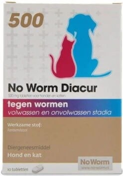 No Worm Diacur 500 Hond En Kat Anti Wormenmiddel 10 Tab -Huisdierbenodigdheden no worm diacur 500 mg 10 tabletten 42189