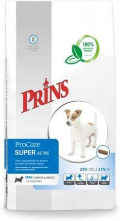 Prins ProCare Mini Super Active Hondenvoer 3 Kg + Gratis Prins NatureCare Worst -Huisdierbenodigdheden prins procare mini super active 3 kg 26434