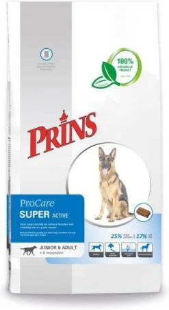 Prins ProCare Super Active Hondenvoer 15 Kg + Gratis Naturecare Worst -Huisdierbenodigdheden prins procare super active hondenvoer 15 kg 22132