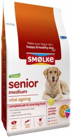 Smolke Senior Medium Kip&Lam&Vis Hondenvoer 3 Kg 10 Smolke Senior Medium Kip&Lam&Vis Hondenvoer 3 Kg -Huisdierbenodigdheden smlke smlke hond senior medium 3 kg 43024