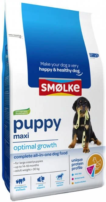 Smolke 25% Korting! 4x3kg Puppy Maxi Optimal Growth Smø, Lke Hondenvoer 10 Smolke 25% Korting! 4x3kg Puppy Maxi Optimal Growth Smø, Lke Hondenvoer - Afbeelding 10
