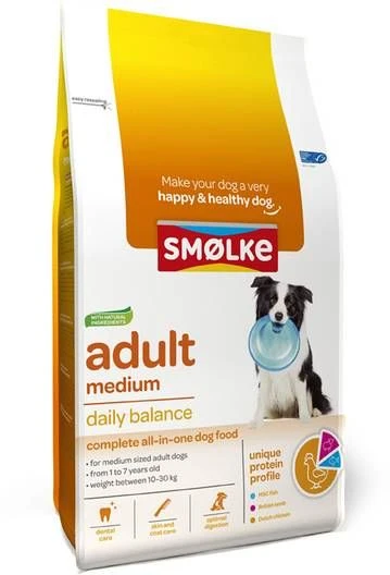 Smolke 12+3kg Gratis! Adult Medium Daily Balance Smø, Lke Hondenvoer 1 Smolke 12+3kg Gratis! Adult Medium Daily Balance Smø, Lke Hondenvoer