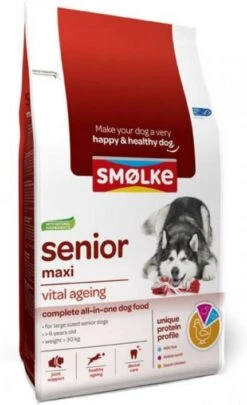 Smolke Senior Maxi Kip&Lam&Vis Hondenvoer 3 Kg 7 Smolke Senior Maxi Kip&Lam&Vis Hondenvoer 3 Kg -Huisdierbenodigdheden smolke hond senior maxi 3 kg 65459
