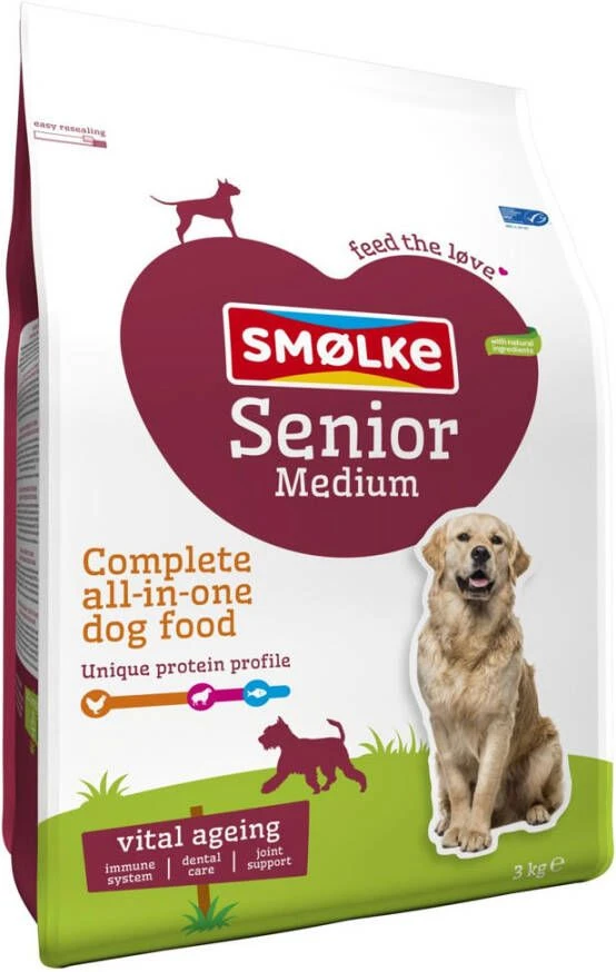 Smolke Senior Medium Kip&Lam&Vis Hondenvoer 3 Kg 4 Smolke Senior Medium Kip&Lam&Vis Hondenvoer 3 Kg - Afbeelding 4