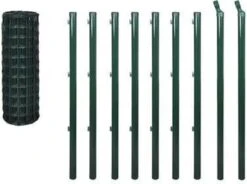 VidaXL Euro Hek 10x1, 2 M Staal Groen