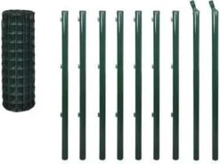 VidaXL Euro Hek 10x1, 5 M Staal Groen